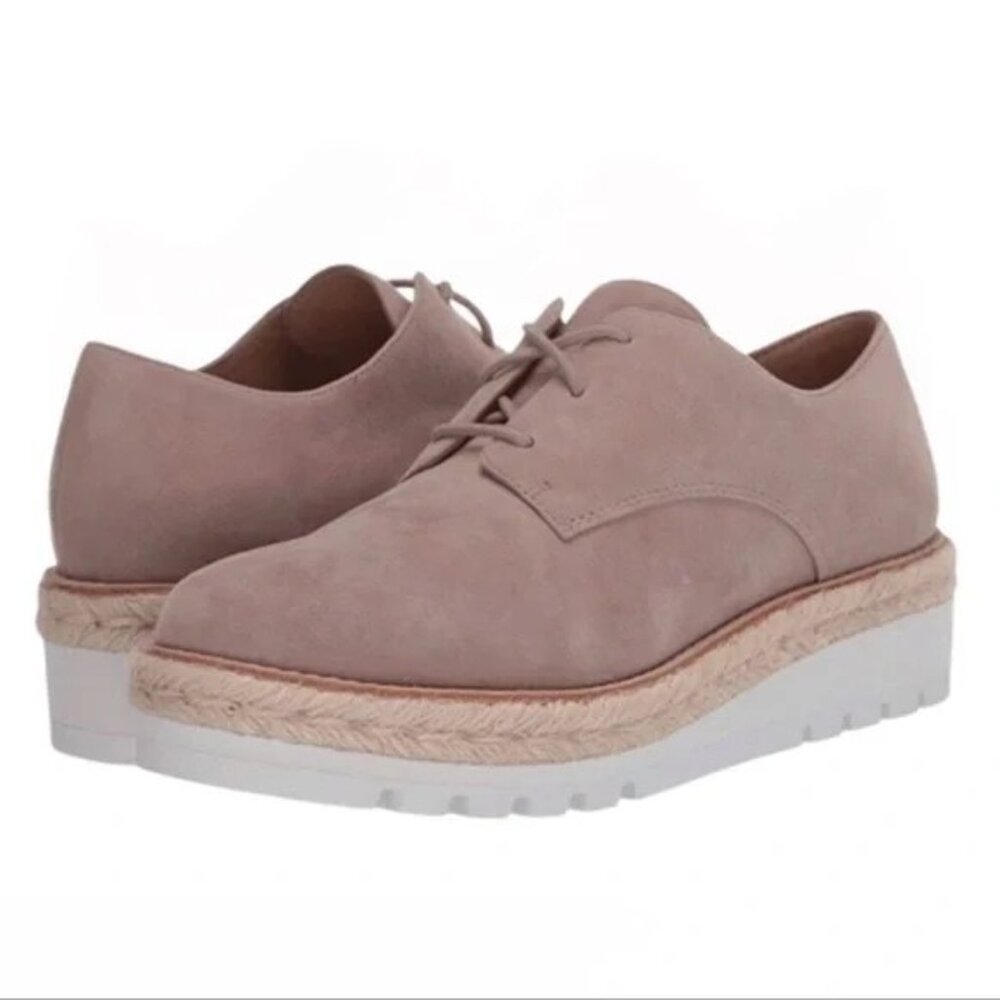Eileen Fisher Everly Derby Platform Wedge Suede Shoes